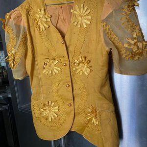 VINTAGE  BETA'S  CHOICE   BLOUSE YELLOW  COLOR SIZE
